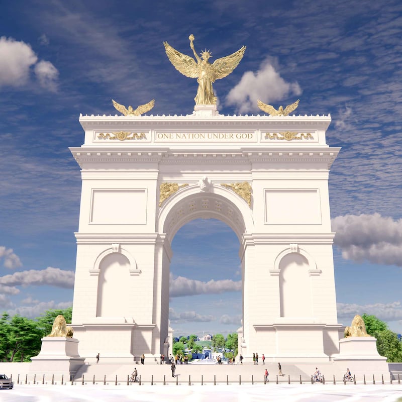 Renderings of Trump's Arch by architecual firm Harrison Design