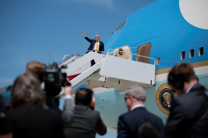 Air Force One made a pit stop in Alaska to refuel before heading on to China.