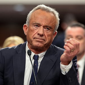 WASHINGTON, DC - JANUARY 29: Robert F. Kennedy Jr., U.S. President Donald Trump's nominee for Secretary of Health and Human Services, testifies during his Senate Finance Committee confirmation hearing at the Dirksen Senate Office Building on January 29, 2025 in Washington, DC.