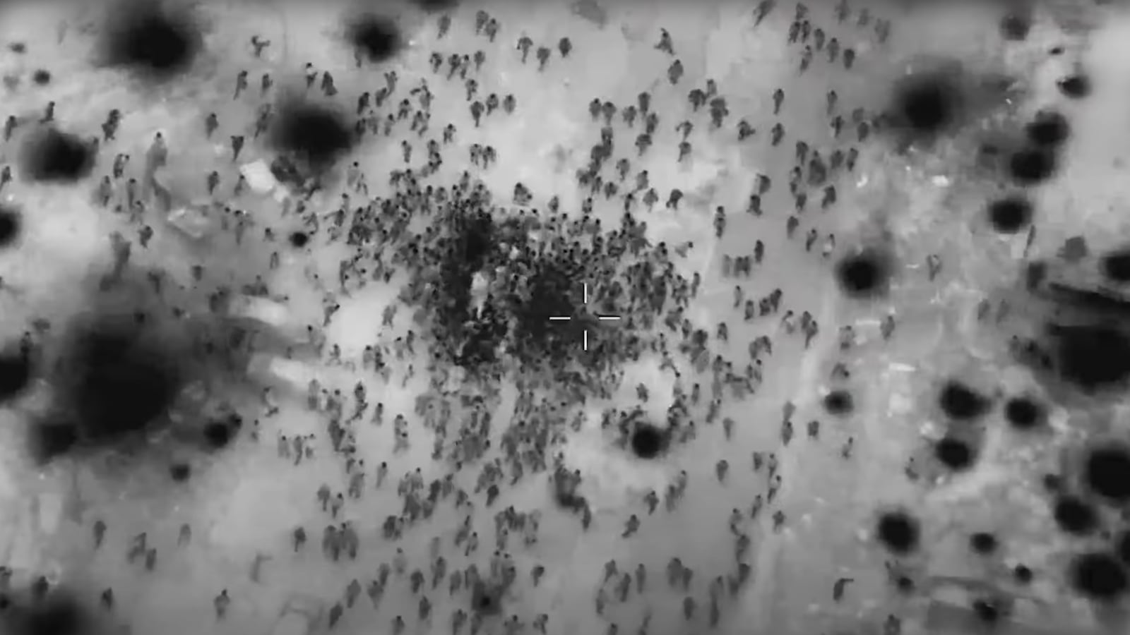 IDF video purportedly showing an incident in Gaza in which over 104 people were killed as they tried to get food aid, according to Palestinian officials.
