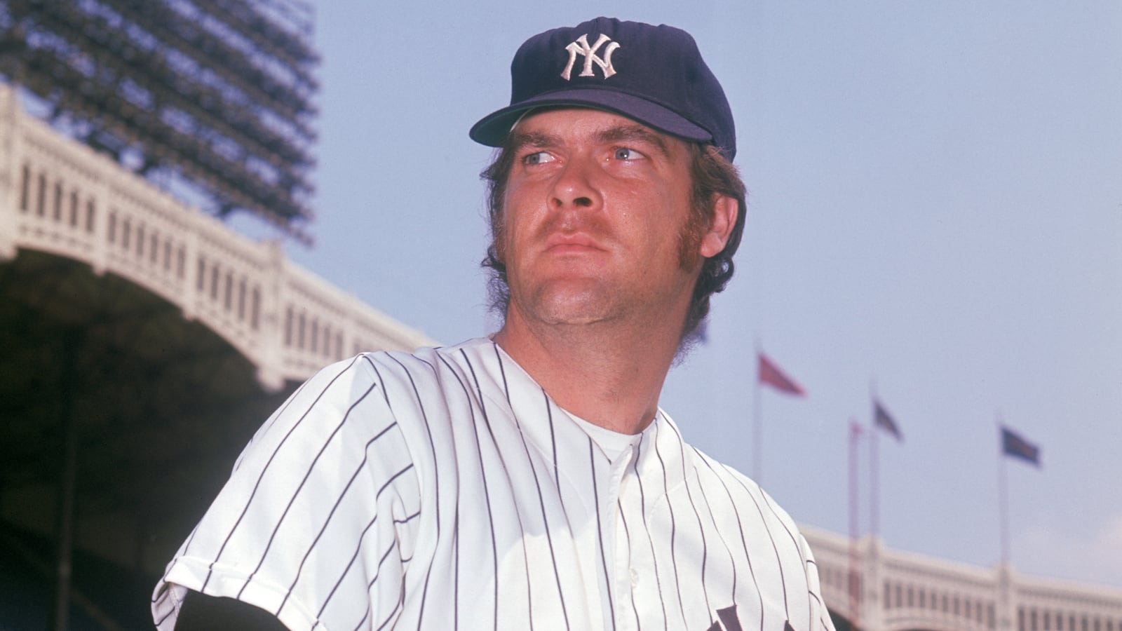 Sam McDowell of the New York Yankees poses for a portrait circa 1973 - 1974 at Yankee Stadium in the Bronx, New York.