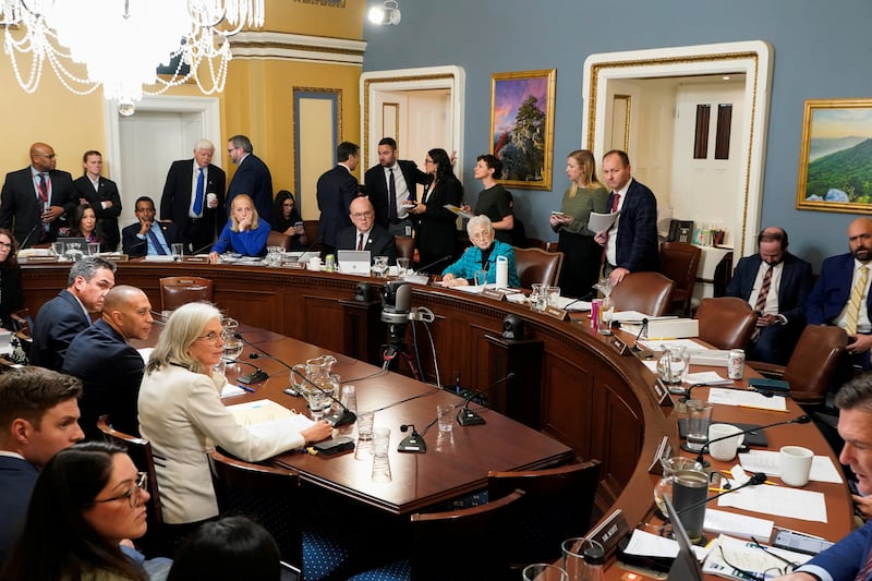 Committee chair U.S. Rep. Virginia Foxx (R-NC) and U.S. Representative and Ranking Member Jim McGovern (D-MA) attend the House Rules Committee's hearing on U.S. President Donald Trump's plan for extensive tax cuts, on Capitol Hill, in Washington, D.C., U.S., May 21, 2025.