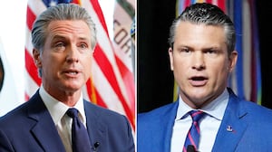 Gavin Newsom and Pete Hegseth.