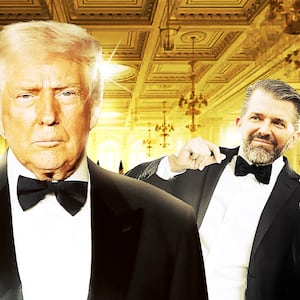 Donald Trump with Don Jr. dancing in the new White House Ballroom.