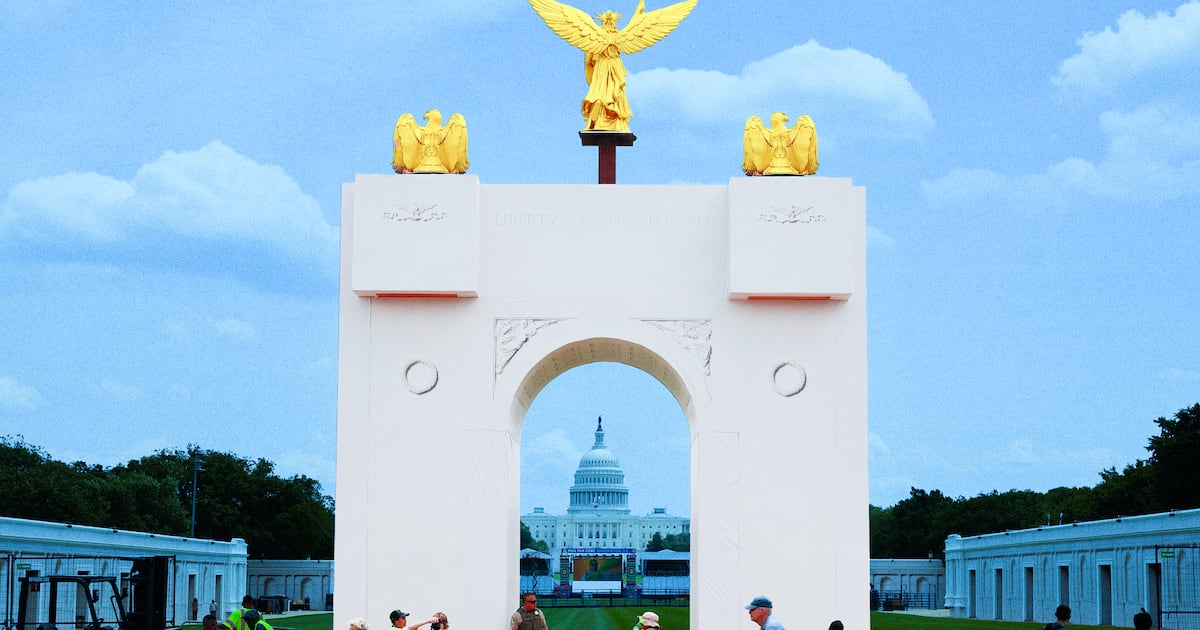 Trump Goons Defile National Mall With Tacky Plywood Horror