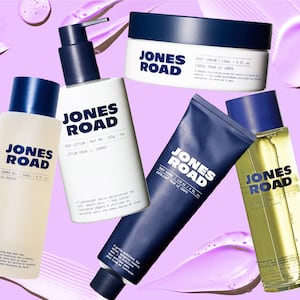 A photo illustration of Jones Road skincare products.