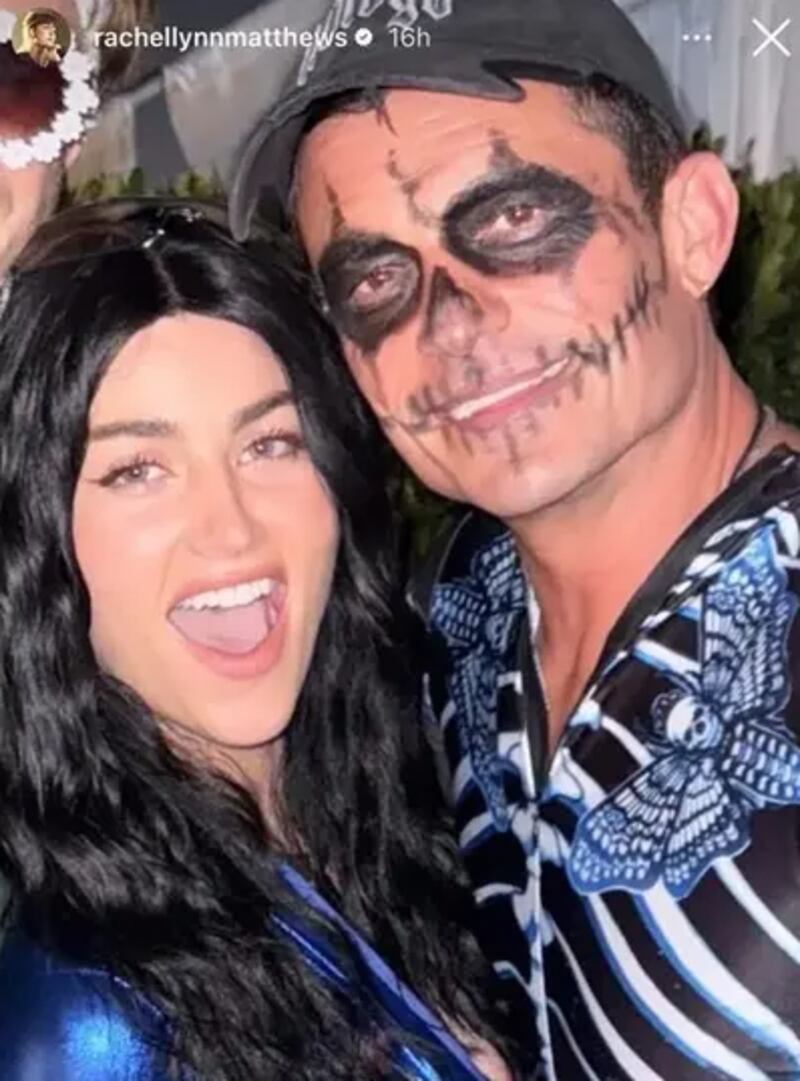 Rachel Lynn Matthews posed with Bloom while dressed as his ex Katy Perry.