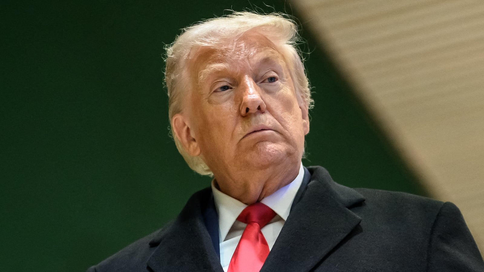 U.S. President Donald Trump looks on as he leaves the congress centre during the World Economic Forum (WEF) annual meeting in Davos on January 21, 2026.