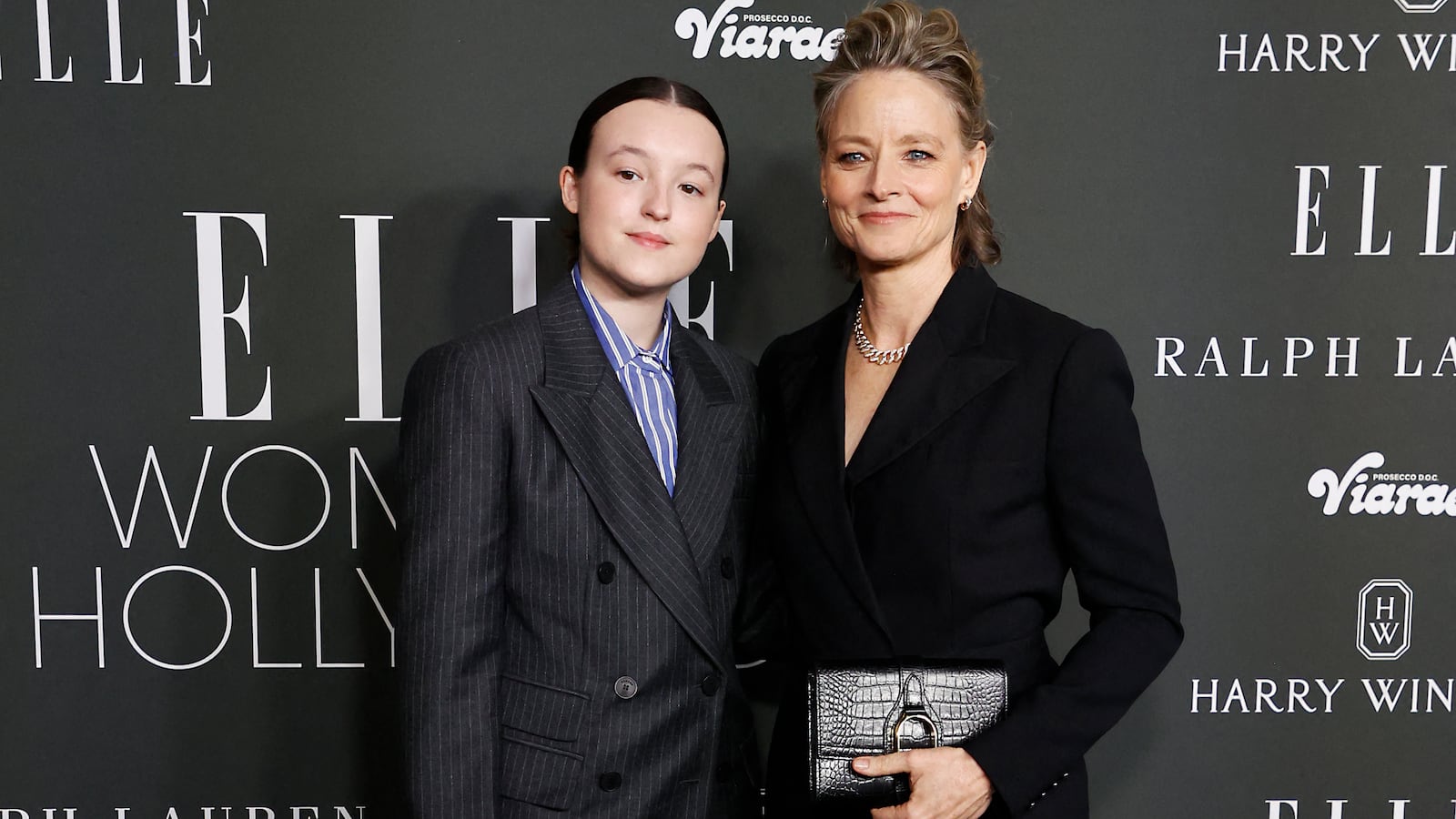 British actor Bella Ramsey (L) and US actress Jodie Foster.