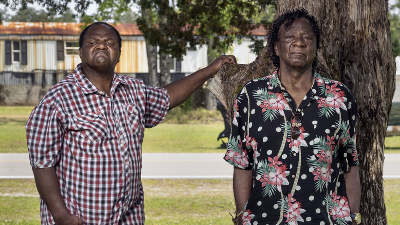 A photo including a film still from the documentary Silver Dollar Road