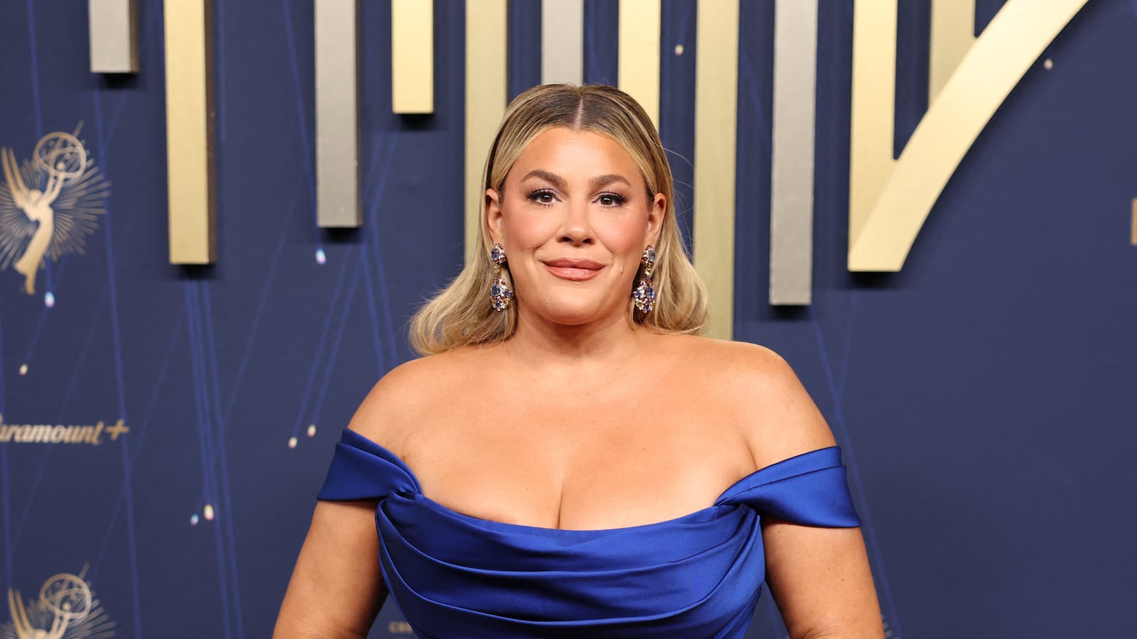 US actress Heather McMahan arrives for the 77th Primetime Emmy Awards at the Peacock Theatre at LA Live in Los Angeles on September 14, 2025. (Photo by Patrick T. Fallon / AFP) / RESTRICTED TO EDITORIAL USE (Photo by PATRICK T. FALLON/AFP via Getty Images)