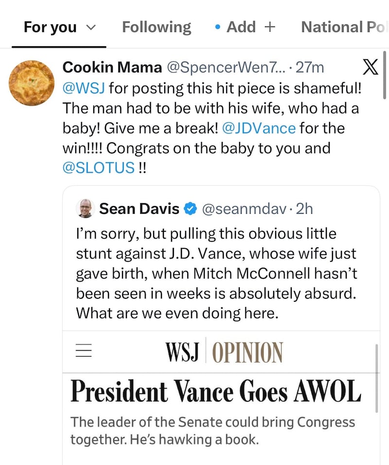 MAGA wasn't happy with the WSJ editorial board member.