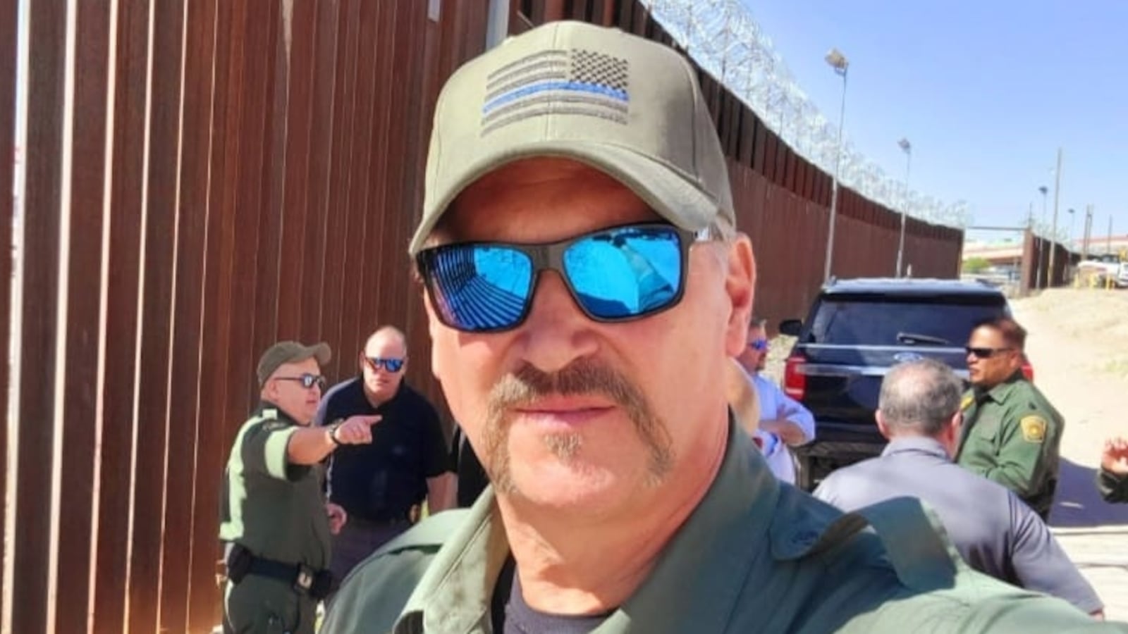Sheriff Bruce D. Zuchowski takes selfie at the border