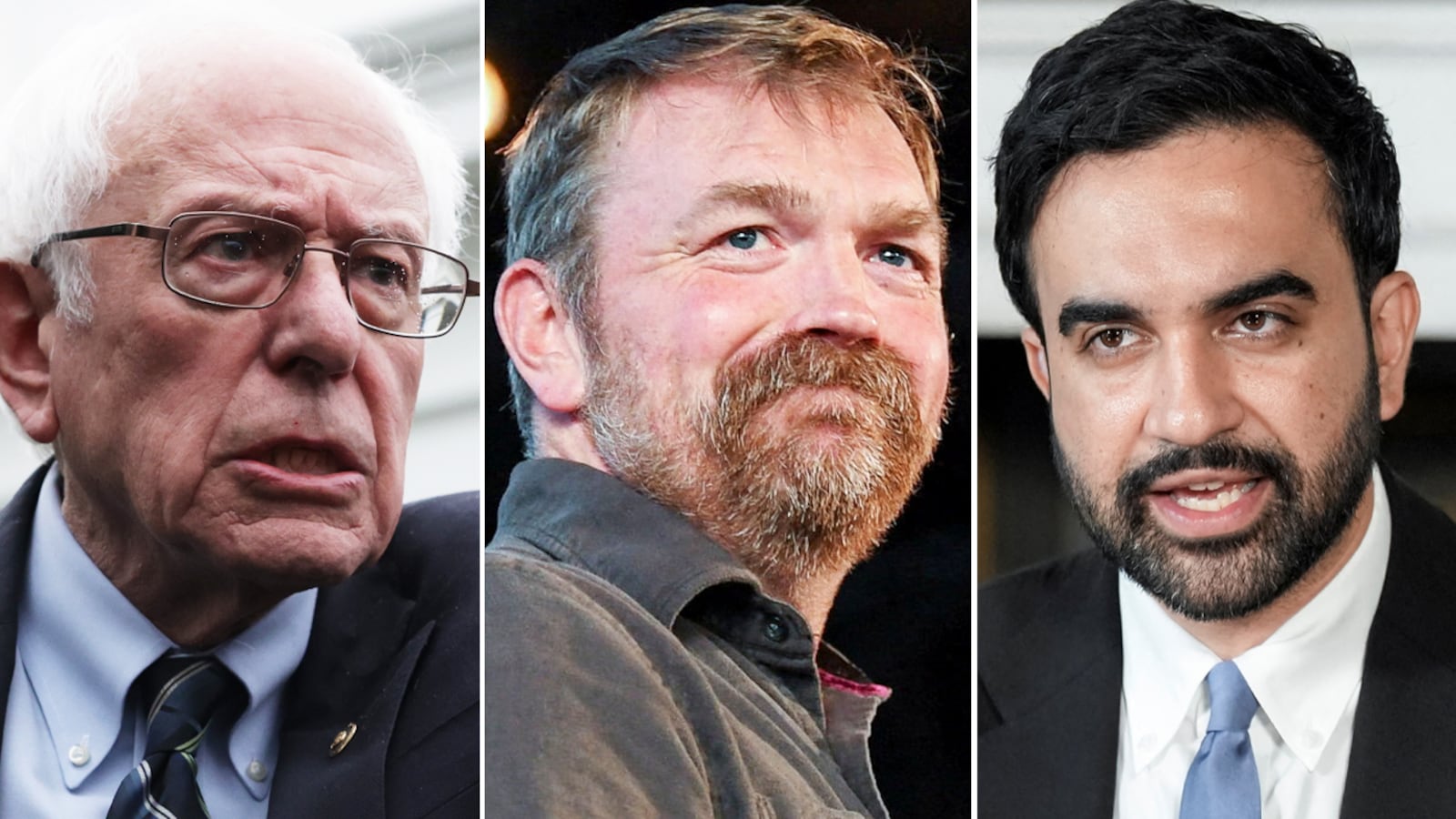 Sen. Bernie Sanders, Graham Platner, and NYC Mayor Zohran Mamdani.