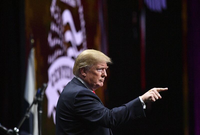 US President Donald Trump addresses the annual American Farm Bureau Federation convention in the Ernest N. Morial Convention Center in New Orleans, Louisiana on January 14, 2019.