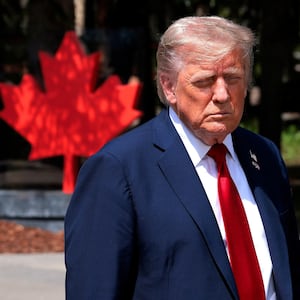 KANANASKIS, ALBERTA - JUNE 16: U.S. President Donald Trump and British Prime Minister Keir Starmer speak to the press after signing a trade deal following a bilateral meeting during the G7 Leaders' Summit on June 16, 2025 in Kananaskis, Alberta. Canada is hosting this year's meeting of the world's seven largest economies. (Photo by Chip Somodevilla/Getty Images)