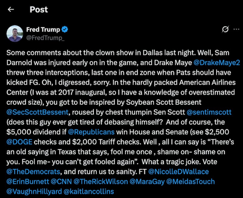 Fred Trump post