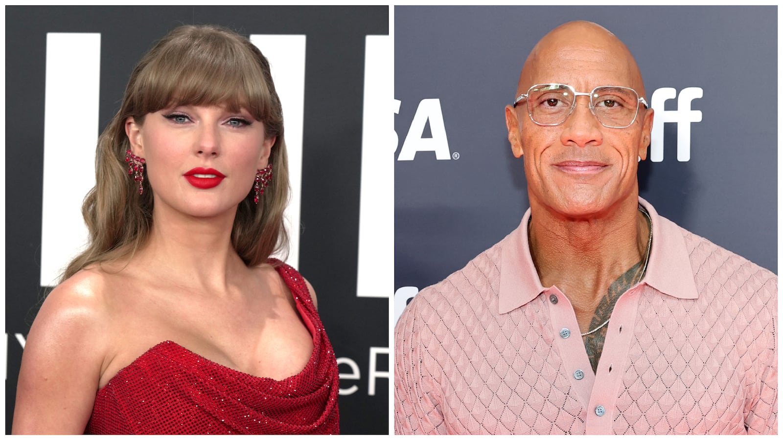 Left: Taylor Swift
Right: Dwayne 'The Rock' Johnson