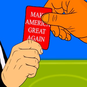 Donald Trump, FIFA red card illustration