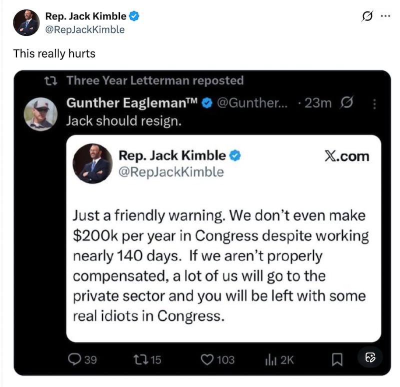 MAGA influencer 'Gunther Eagleman' also fell for Jack Kimble's ploy