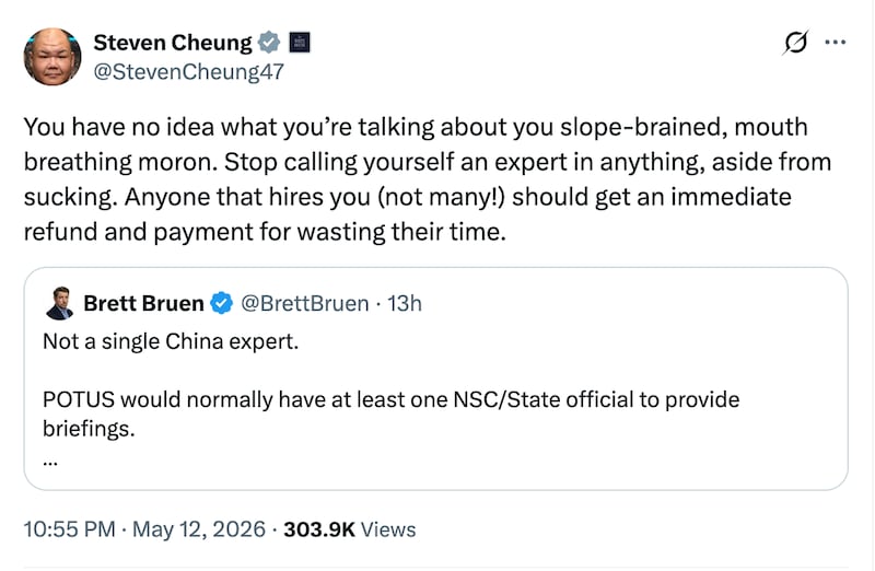Steven Chueng’s meltdown.
