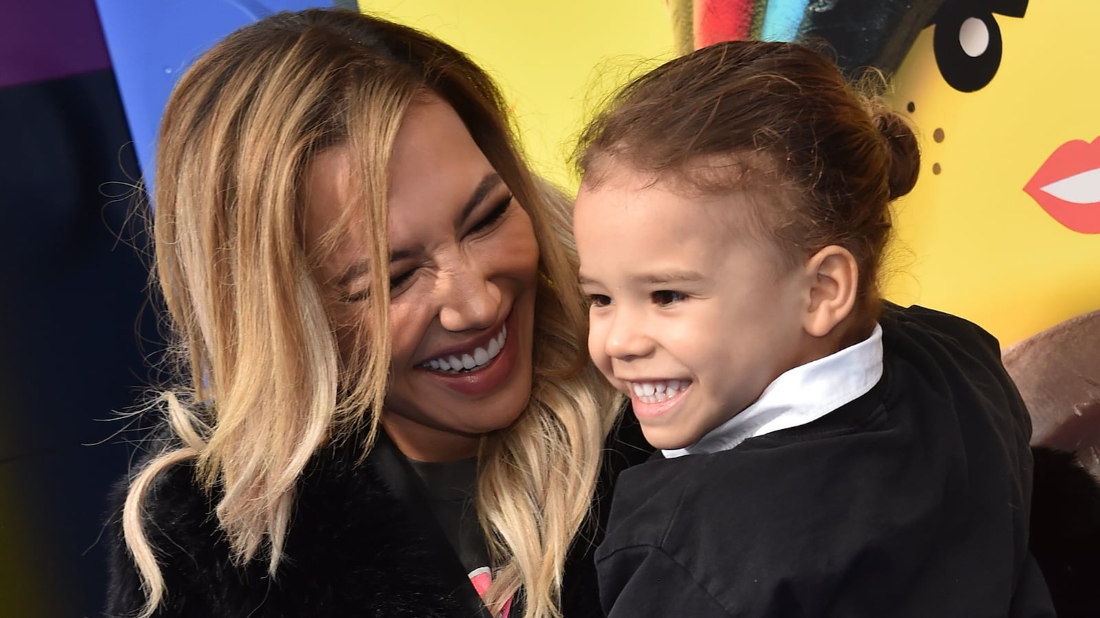 US actress Naya Rivera and son Josey Hollis Dorsey arrive for the premiere of "The Lego Movie 2: The Second Part" at the Regency Village theatre on February 2, 2019 in Westwood, California.