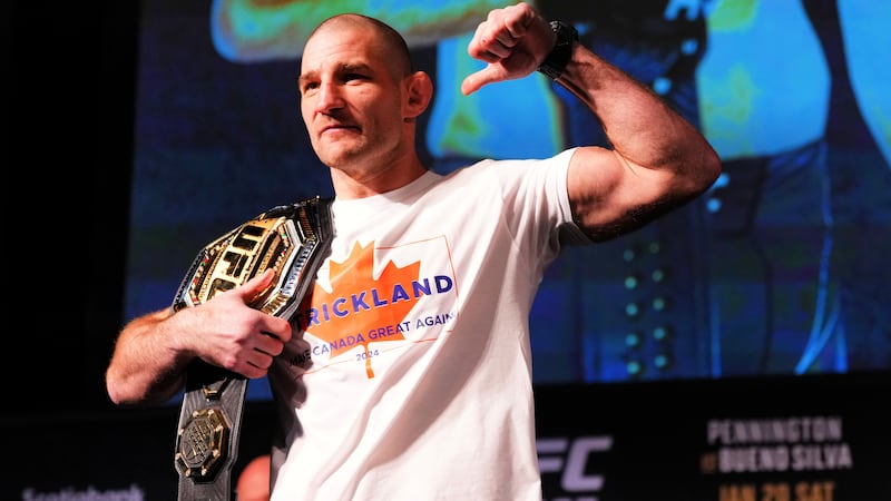 Sean Strickland during the UFC 297 Press Conference at The Elgin and Winter Garden Theatre Centre on January 18, 2024 in Toronto, Ontario, Canada.