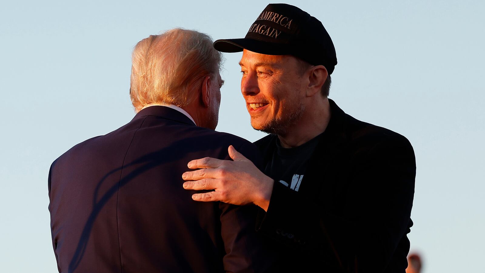 Elon Musk embraces Donald Trump