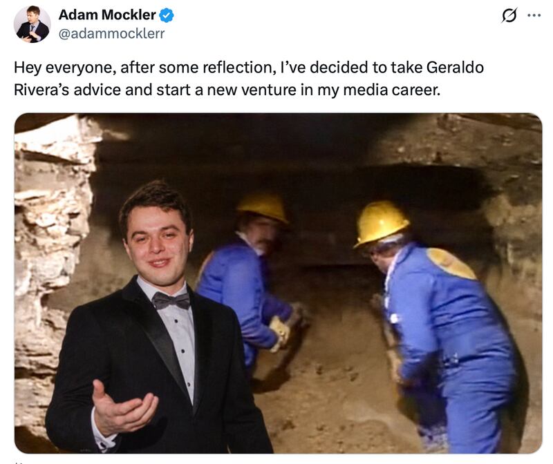 Adam Mockler trolls Geraldo Rivera on X.
