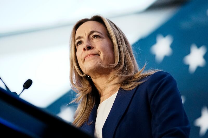 New Jersey Democratic gubernatorial candidate Rep. Mikie Sherrill delivers remarks at her election night watch party at the Hilton East Brunswick Hotel on November 4, 2025 in East Brunswick, New Jersey after being projected the winner in the race.