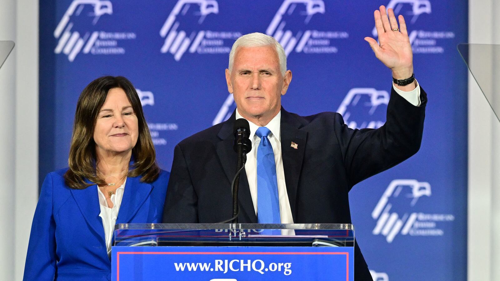 Former US vice president and Republican presidential candidate Mike Pence.