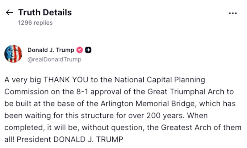 Trump Truth Social Post