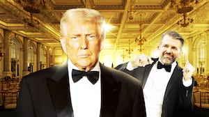 Donald Trump with Don Jr. dancing in the new White House Ballroom.