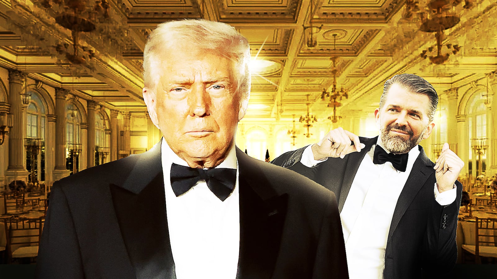 Donald Trump with Don Jr. dancing in the new White House Ballroom.