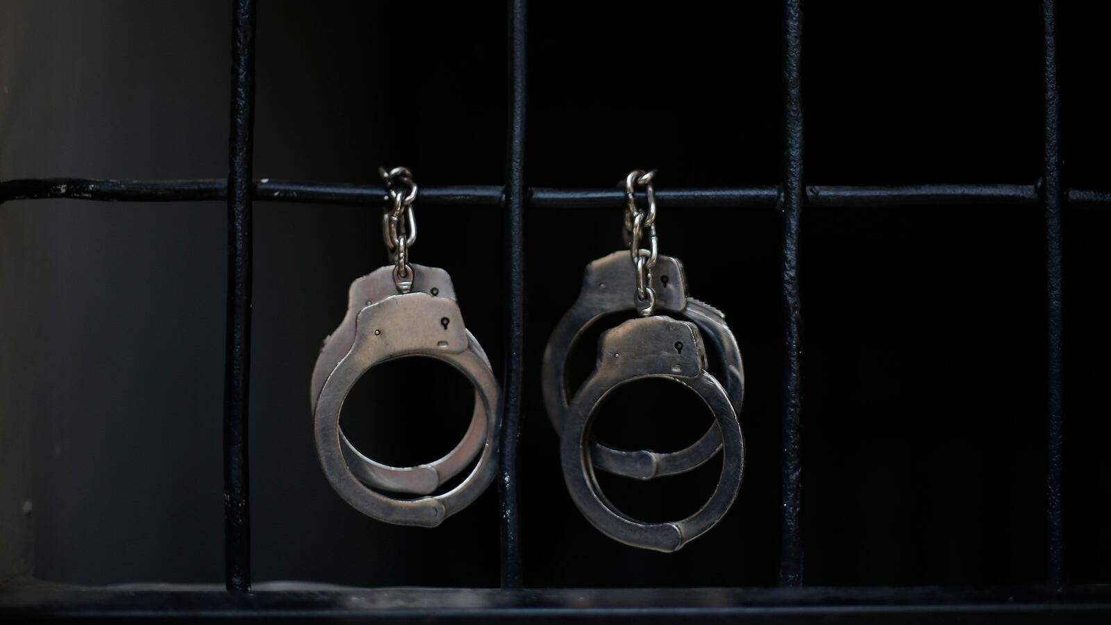 Handcuffs hang in a Hamas-run prison where alleged collaborators with Israel are held in Gaza City