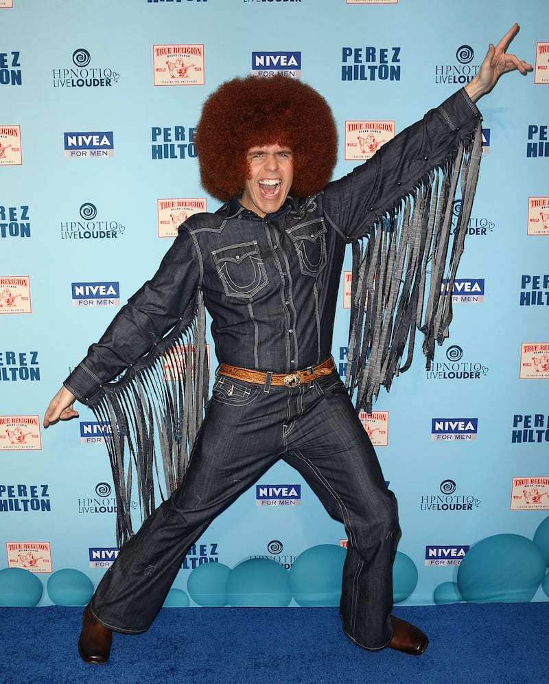 Perez Hilton attends his "Blue Ball" birthday celebration in 2011 in Hollywood.