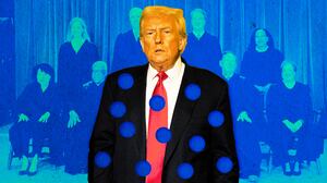 A photo illustration of President Donald Trump and SCOTUS.