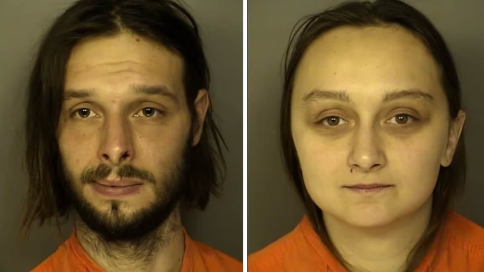 Worden Butler and Alexis Hartnett in their booking photos following an arrest on misdemeanor harassment charges.