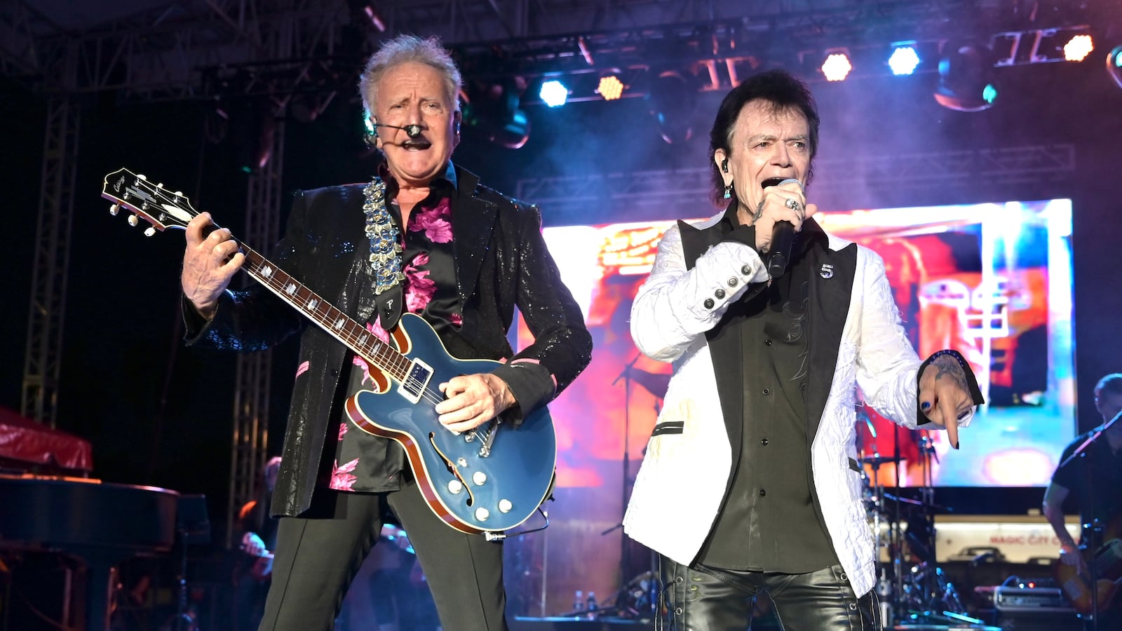 MIAMI, FLORIDA - MAY 3: Graham Russell and Russell Hitchcock of Air Supply performs The Lost In Love Experience 50th Anniversary Tour at Magic City Casino on May 3, 2025 in Miami, Florida. (Photo by Manny Hernandez/Getty Images)
