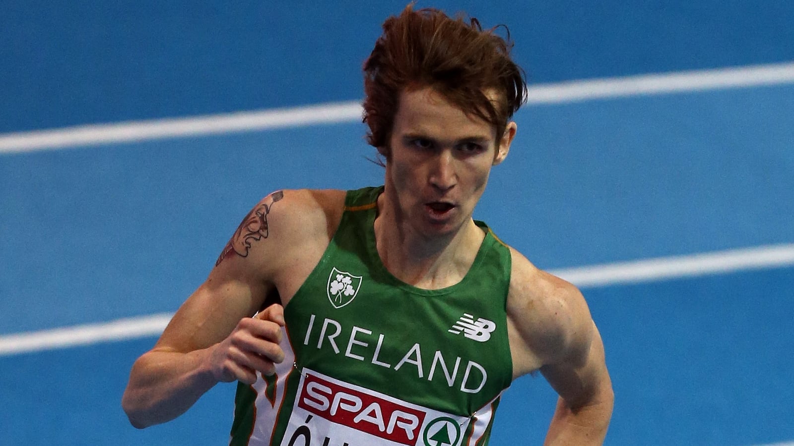 Ireland's Ciaran O'lionaird competes in the men's 3000metre, first round during day one of the European Indoor Championships at the Scandinavium Arena, Gothenburg, Sweden.