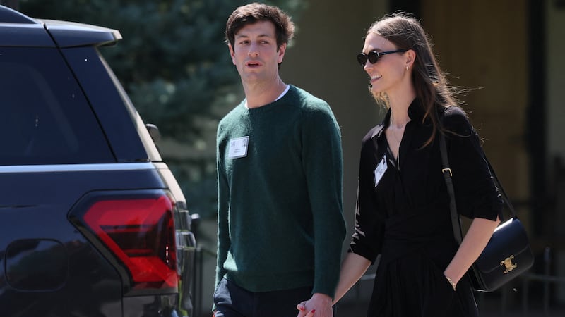 Josh Kushner and his wife, Karlie Kloss, attend the annual Allen and Co. Sun Valley Media and Technology Conference at the Sun Valley Resort in Sun Valley, Idaho, U.S., July 10, 2024.
