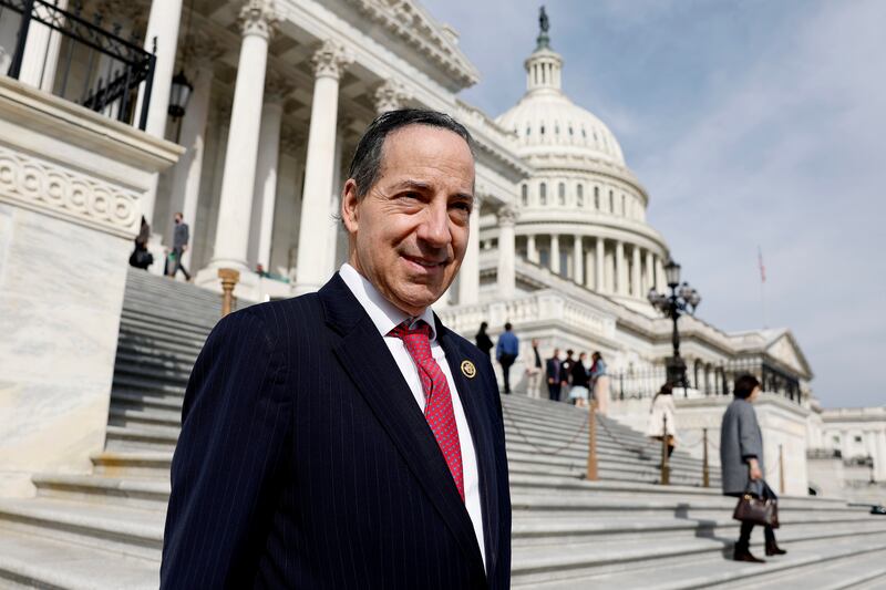 WASHINGTON, DC - MARCH 13: Rep. Jamie Raskin (D-MD) walks outside of the U.S. Capitol Building during a vote on legislation pertaining to TikTok on March 13, 2024 in Washington, DC. The House of Representatives voted Wednesday to ban TikTok in the United States due to concerns over personal privacy and national security unless the Chinese-owned parent company ByteDance sells the popular video app within the next six months. (Photo by Anna Moneymaker/Getty Images)