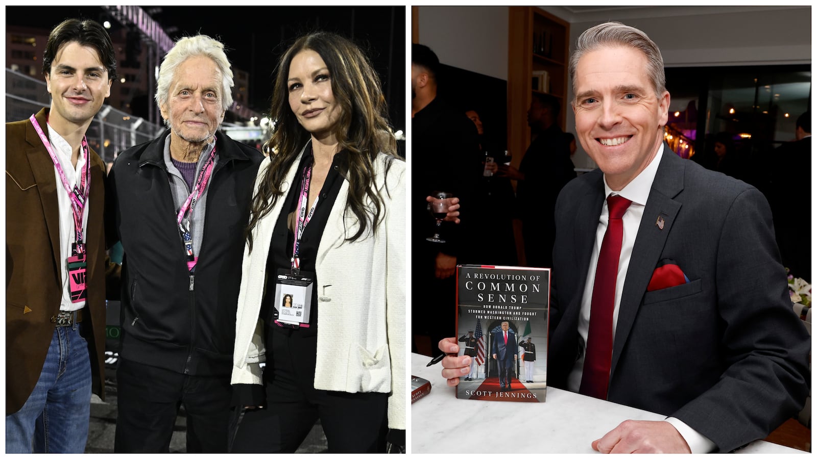 Dylan Douglas, Michael Douglas, Catherine Zeta-Zones, Scott Jennings.