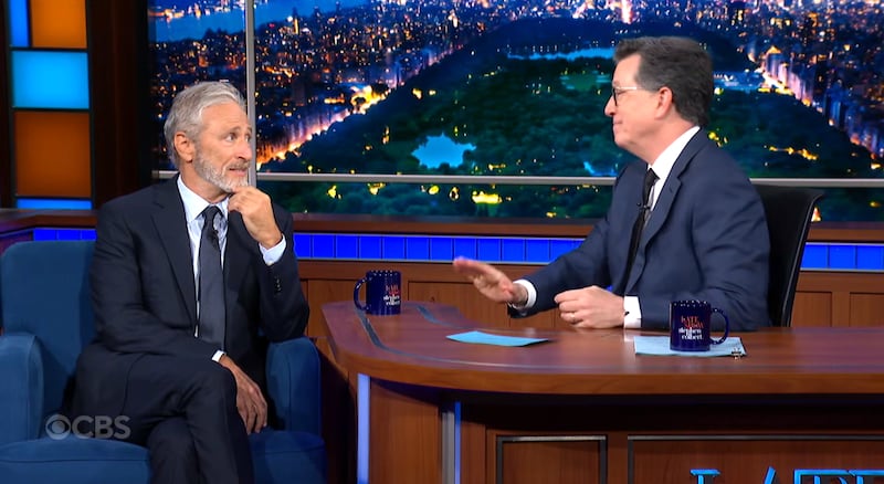 The Late Show with Stephen Colbert, Jon Stewart and Colbert