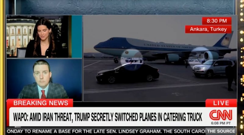 Kaitlan Collins discusses Trump's decoy flight on CNN.