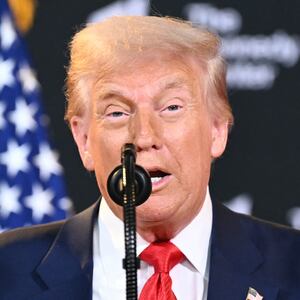 President Donald Trump speaks during the unveiling of the Kennedy Center Honors nominees on August 13, 2025, at the Kennedy Center in Washington, DC.