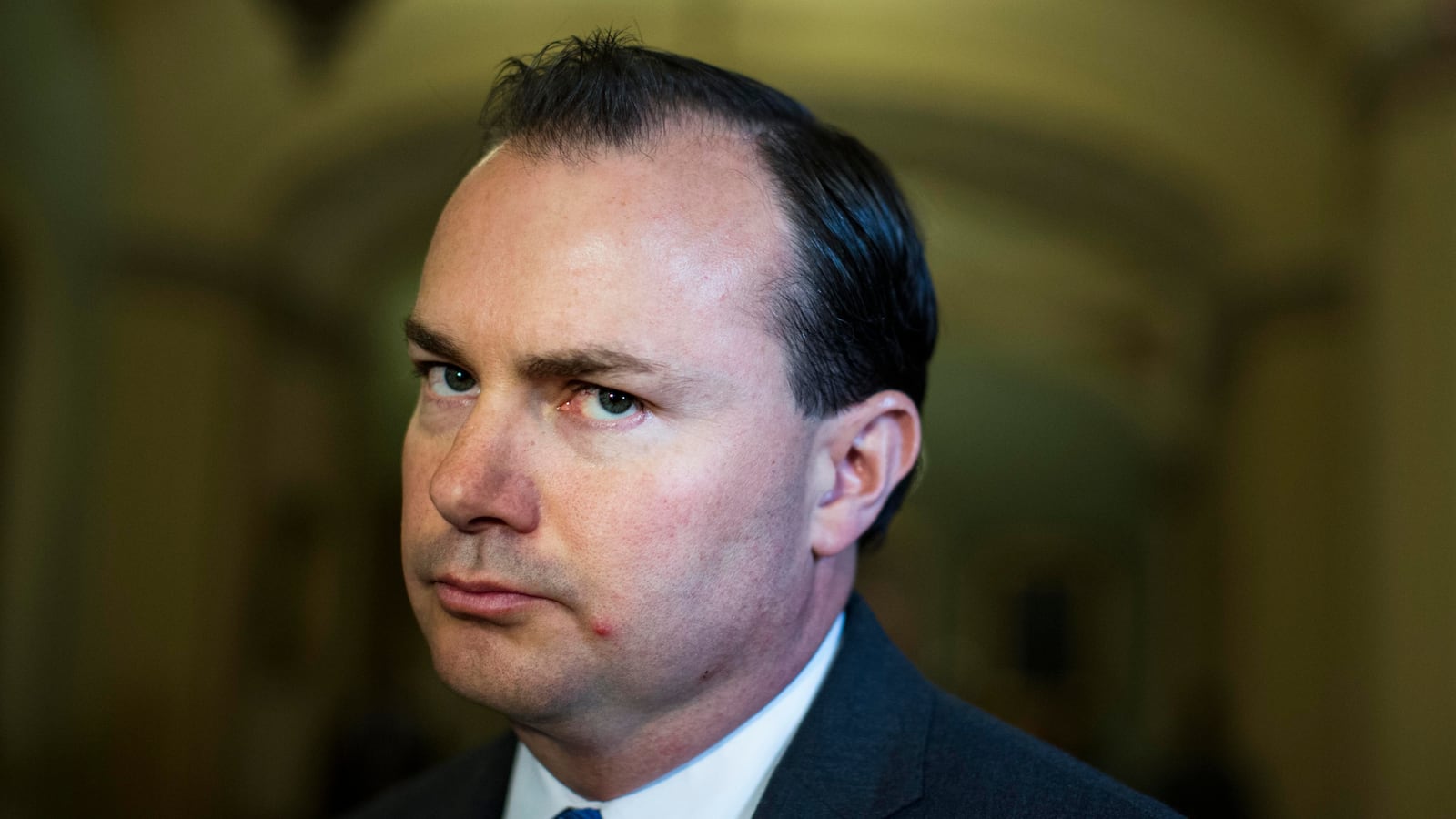 WASHINGTON, DC - SEPTEMBER 27: Conservative Senator Mike Lee (R-UT), Senator Ted Cruz's partner on defending "ObamaCare", after the Senate voted to amend the House's spending bill by removing language defunding the Affordable Care Act and voted to fund the government at a $986 billion annual level through Nov. 15, on Capitol Hill Friday September 27, 2013. The Continuing Resolution now goes onto the House for consideration. (Photo by Melina Mara/The Washington Post via Getty Images)
