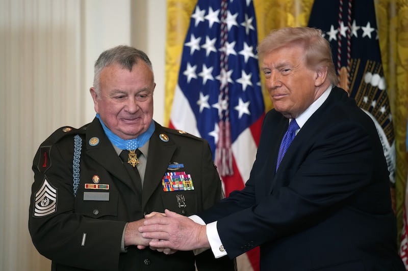 Donald Trump and Sgt. Mgr. Terry P. Richardson