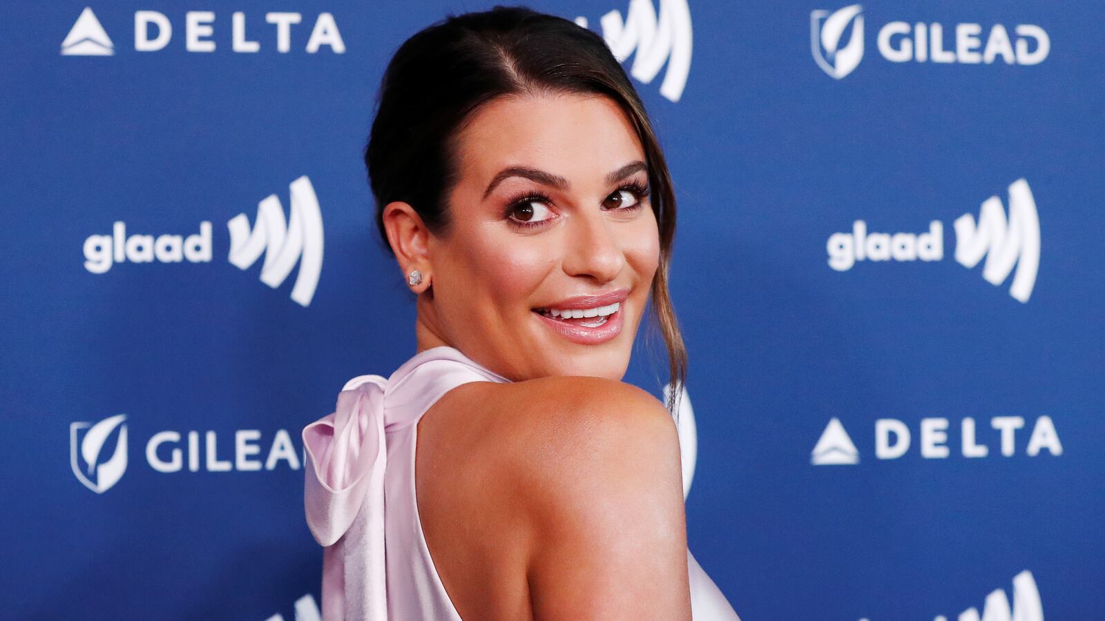 Lea Michele arrives for the GLAAD Media Awards in Los Angeles, California March 28, 2019.
