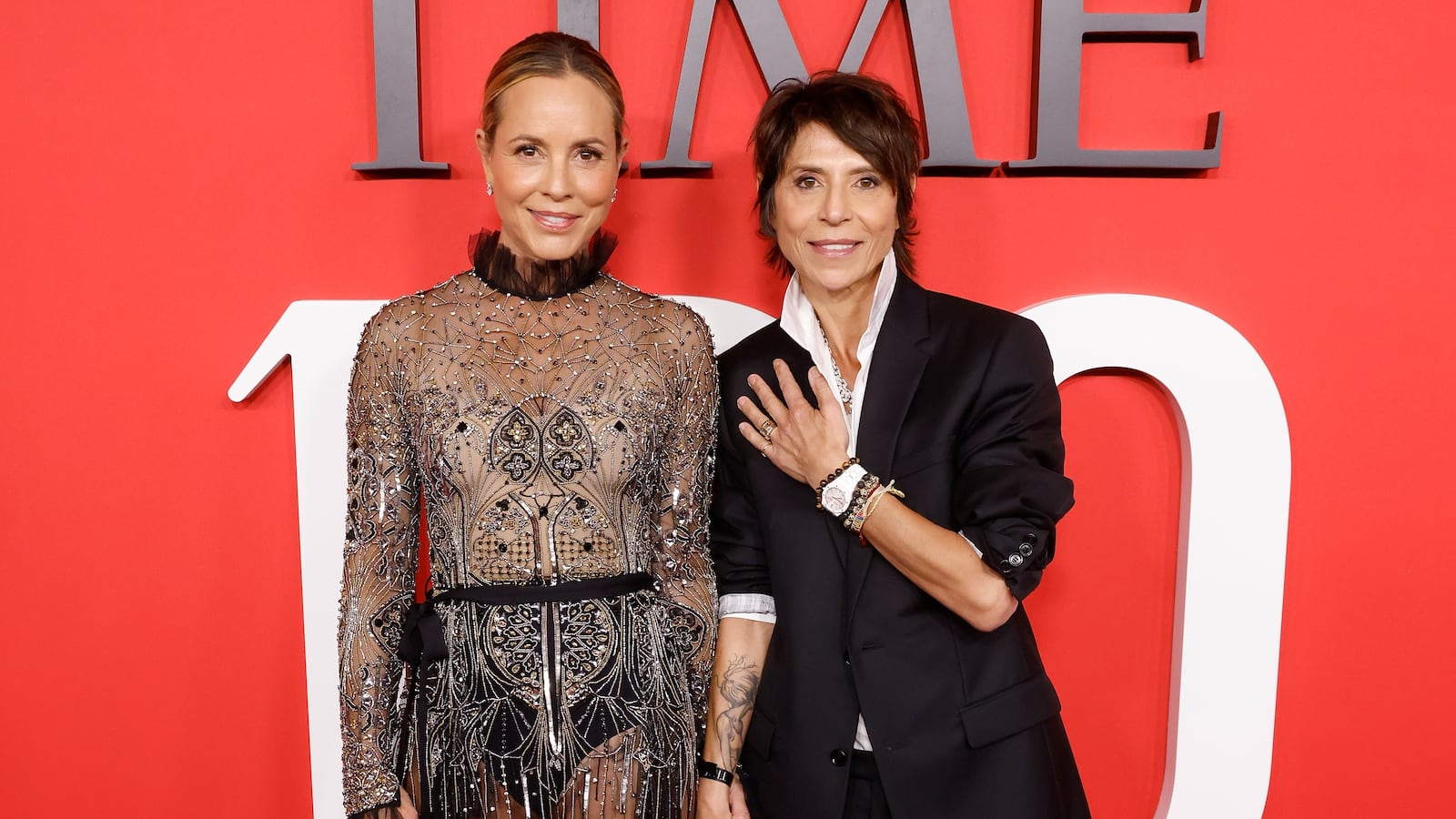 Maria Bello and Dominique Crenn attend the 2024 Time100 Gala at Jazz at Lincoln Center.
